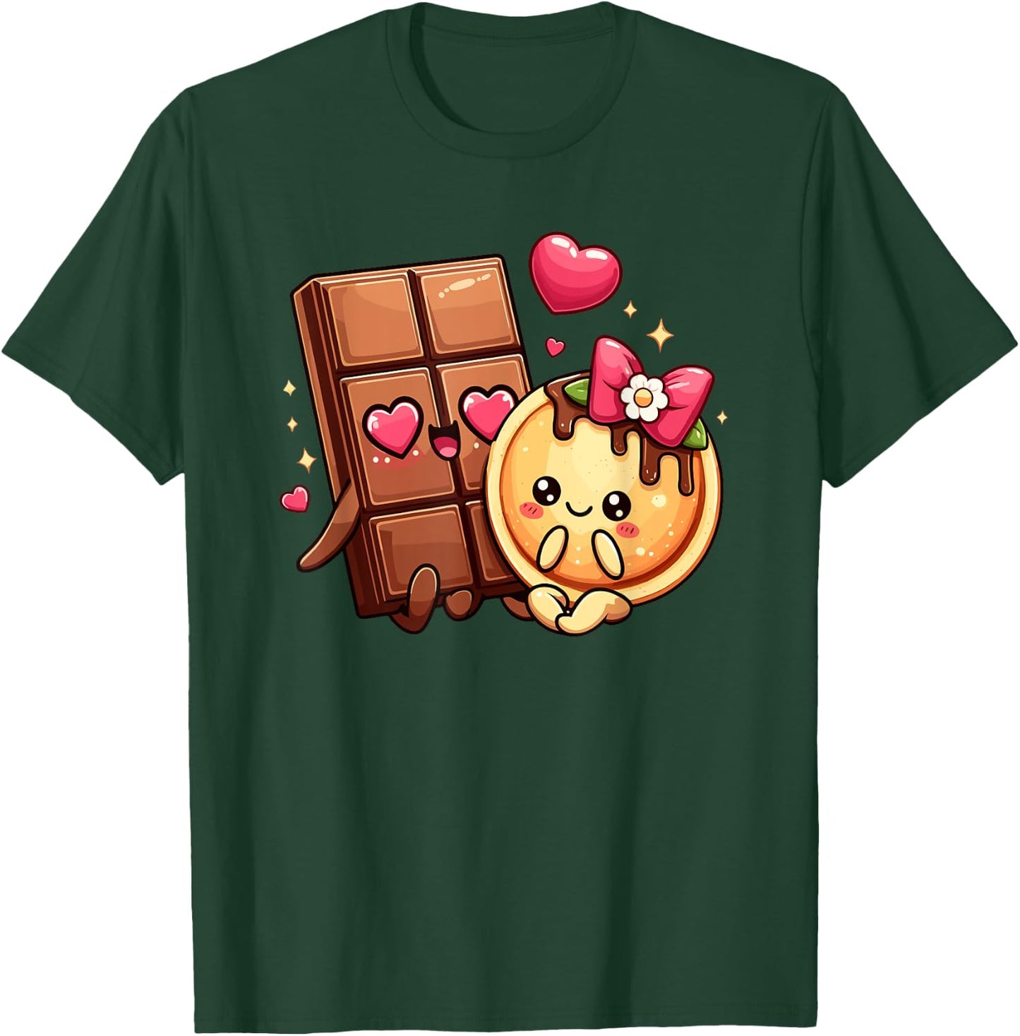 Choco And Pancake Couples Love Matching Chocolate Day T-Shirt - T-Shirt | Forest