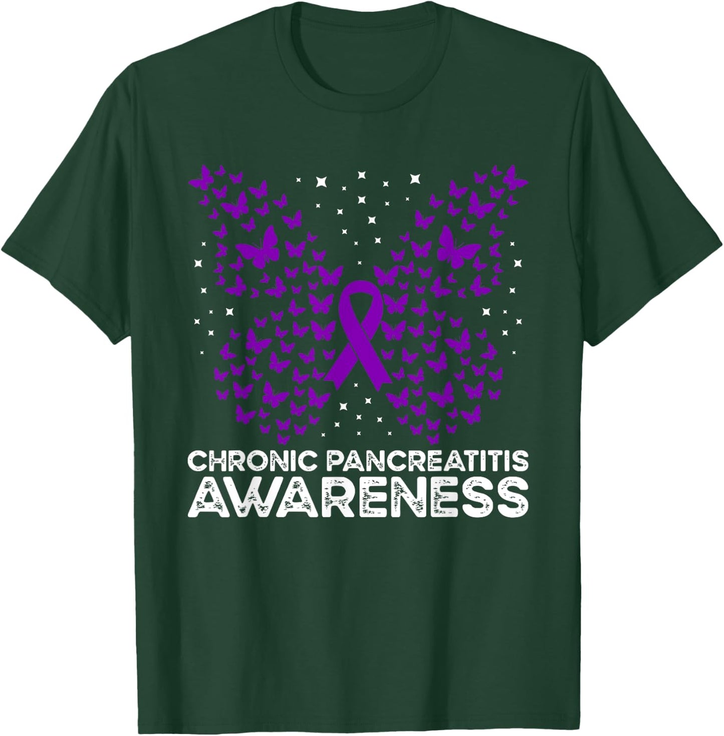 Pancreatitis Awareness Chronic Pancreatitis Butterfly T-Shirt - T-Shirt | Forest