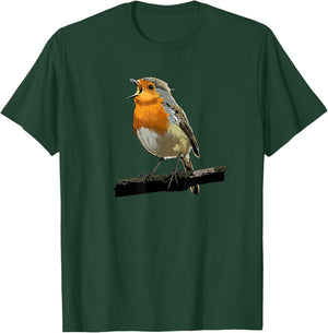 Robin Bird Watching Redbreast Birding Gift T-Shirt - T-Shirt | Forest