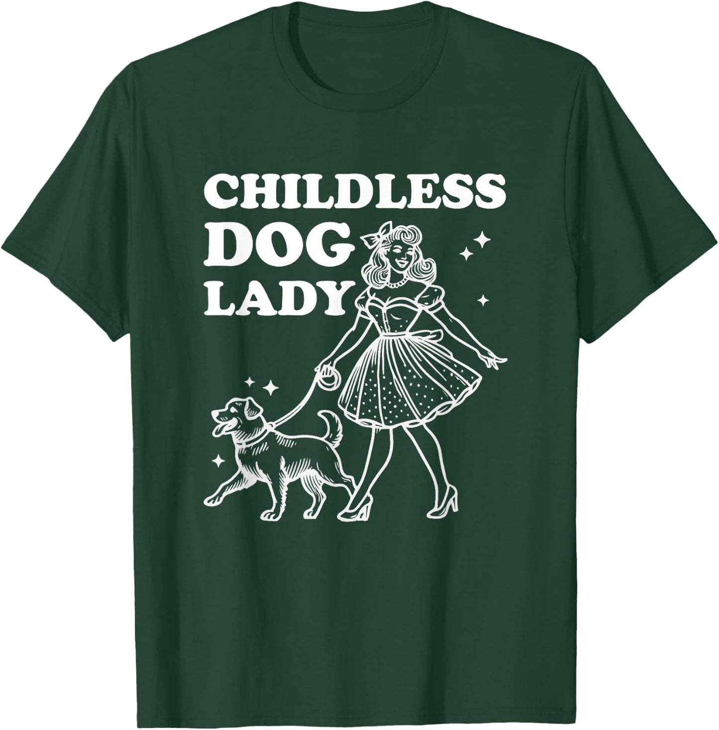 Childless Dog Lady Funny Pet Cat Vote 2024 Ladies is Voting T-Shirt - T-Shirt | Forest