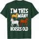 Kids 3 Years Old Girl Horses Old 3rd Birthday Kids T-Shirt - T-Shirt | Forest