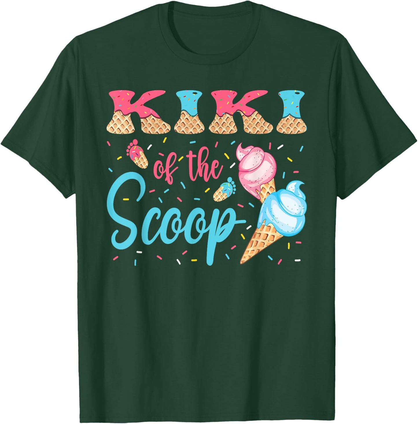 Kiki Of The Scoop Ice Cream Gender Reveal Baby Shower T-Shirt - T-Shirt | Forest