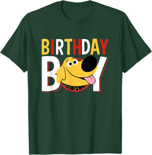 Disney Pixar Up Birthday Boy Cute Dug Big Chest Text Logo T-Shirt - T-Shirt | Forest