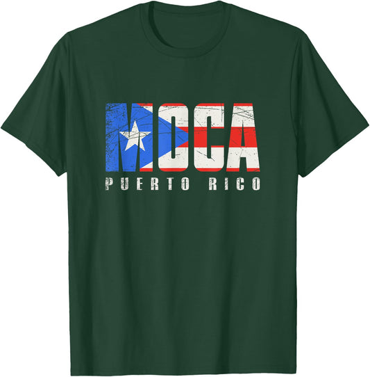 Puerto Rican flag Moca Puerto Rico T-Shirt - T-Shirt | Forest