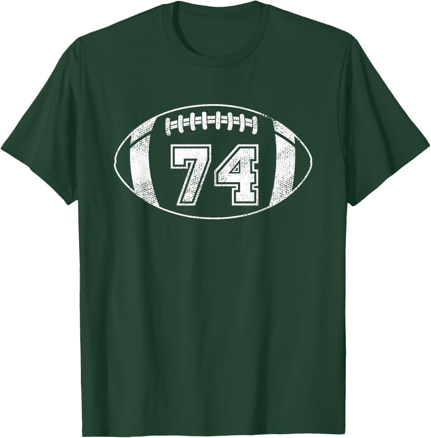 Football Player #74 Football Mom Dad Jersey 74 Varsity Team T-Shirt - T-Shirt | Forest