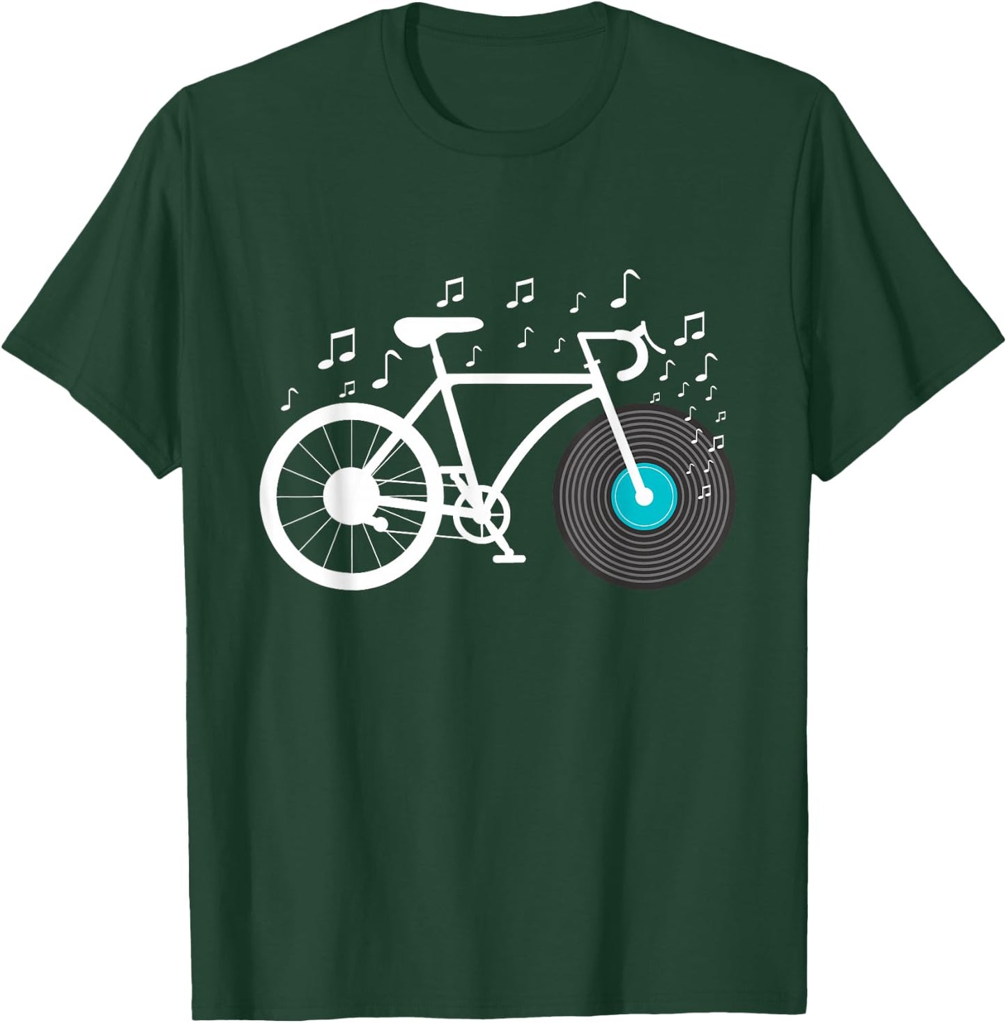 Bicycle Vinyl Record - Cyclist Bike LP Music Collector T-Shirt - T-Shirt | Forest