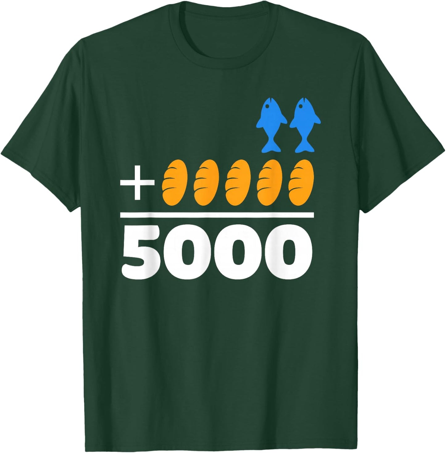 Jesus 2 Fishes 5 Breads 5000 Chosen Against The Current T-Shirt - T-Shirt | Forest