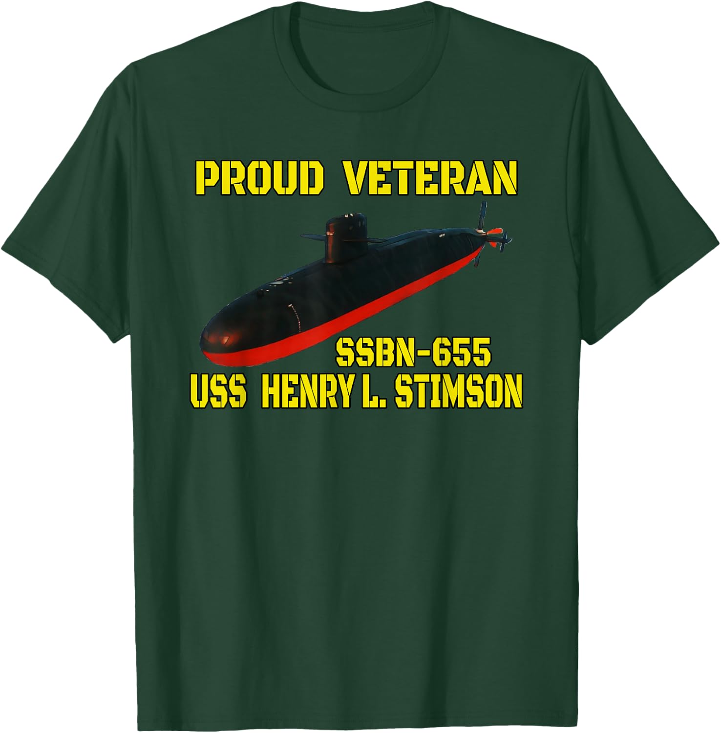 USS Stimson SSBN-655 Submarine Veterans Day Father Grandpa T-Shirt - T-Shirt | Forest