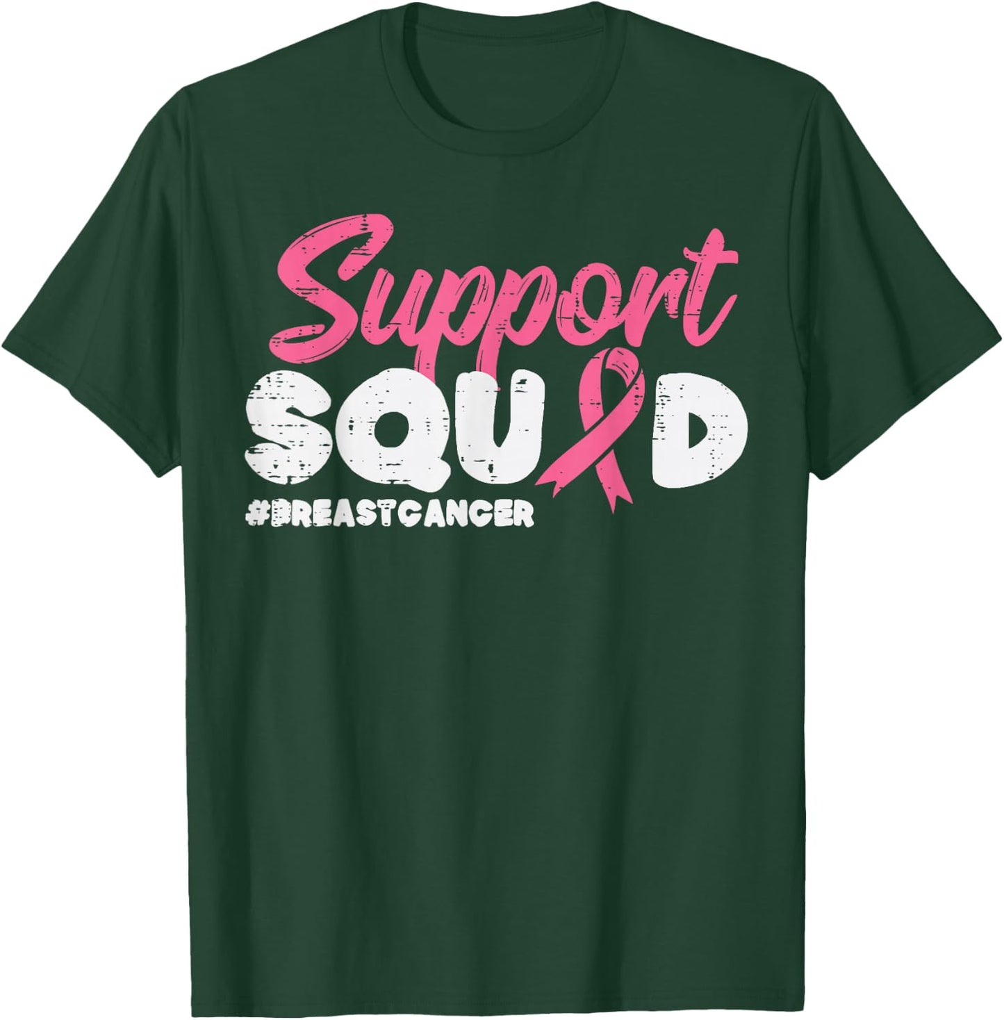 Support Squad Breast Cancer Awareness Ribbon Men Women Kids T-Shirt - T-Shirt | Forest