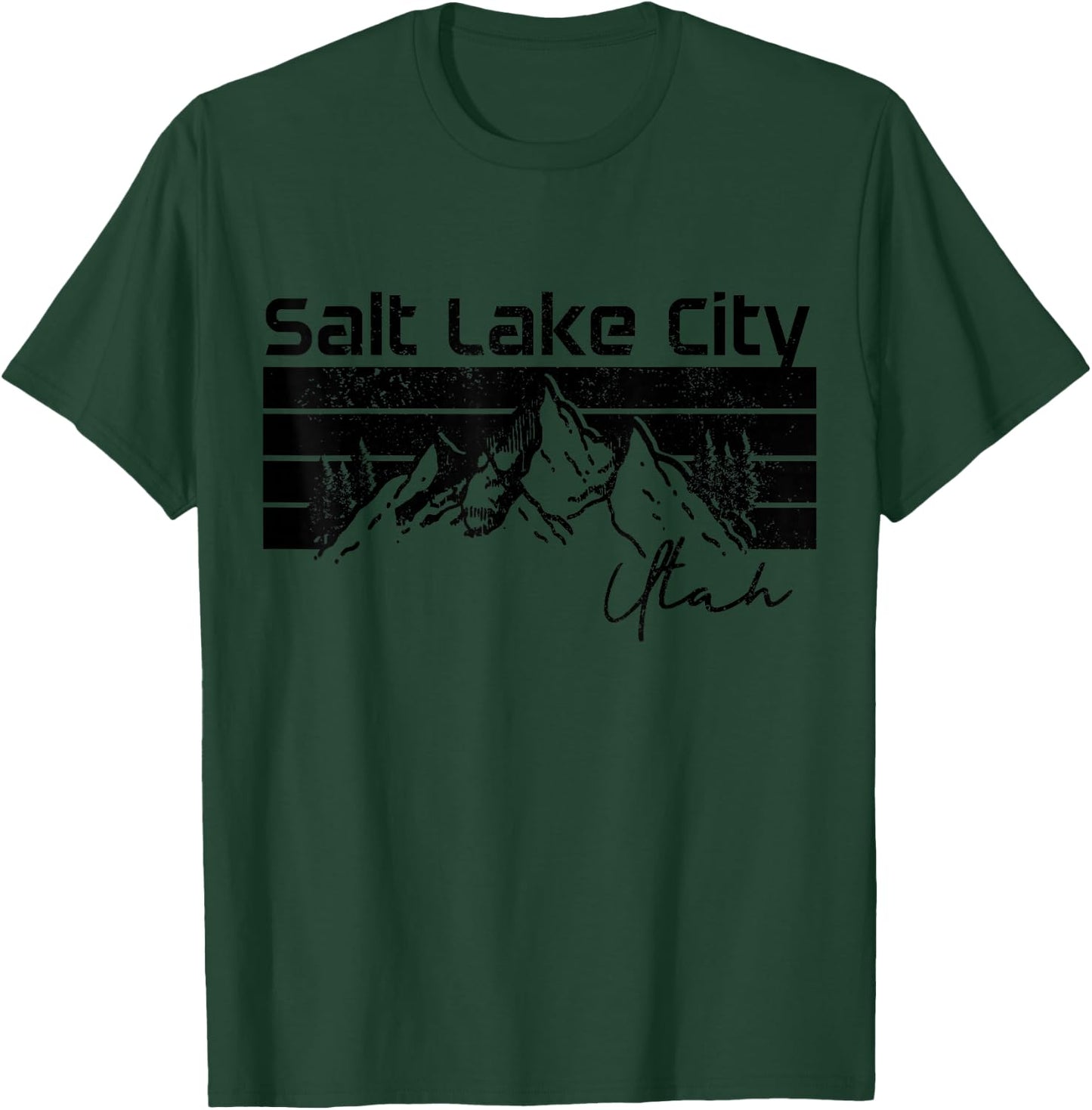 Salt Lake City Utah Souvenir Pride Vintage Mountains T-Shirt - T-Shirt | Forest
