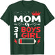 Mom Of 3 Boys And 1 Girl Battery Low Mother's Day T-Shirt - T-Shirt | Forest