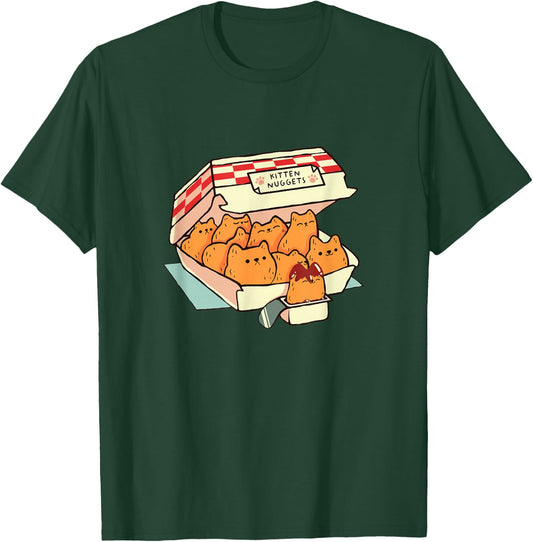 Kitten Nuggets For Cat Lover Black Cat Humor T-Shirt - T-Shirt | Forest