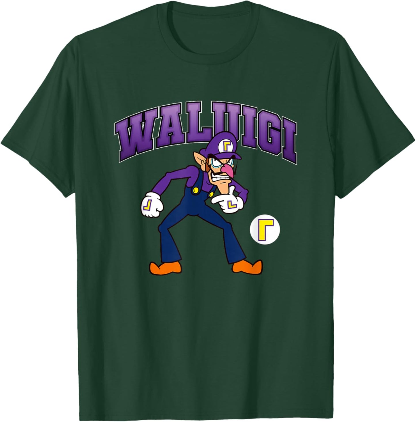 Super Mario Bros Waluigi Big Character Portrait T-Shirt - T-Shirt | Forest