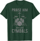 Christian Drummer Co. Christian Drummer Praise Him With Loud Cymbals - Black, Small, -Adults/Kids, Short Sleeve, , Vintage Modern Mix, Letter Print, Imported T-Shirt - T-Shirt | Forest