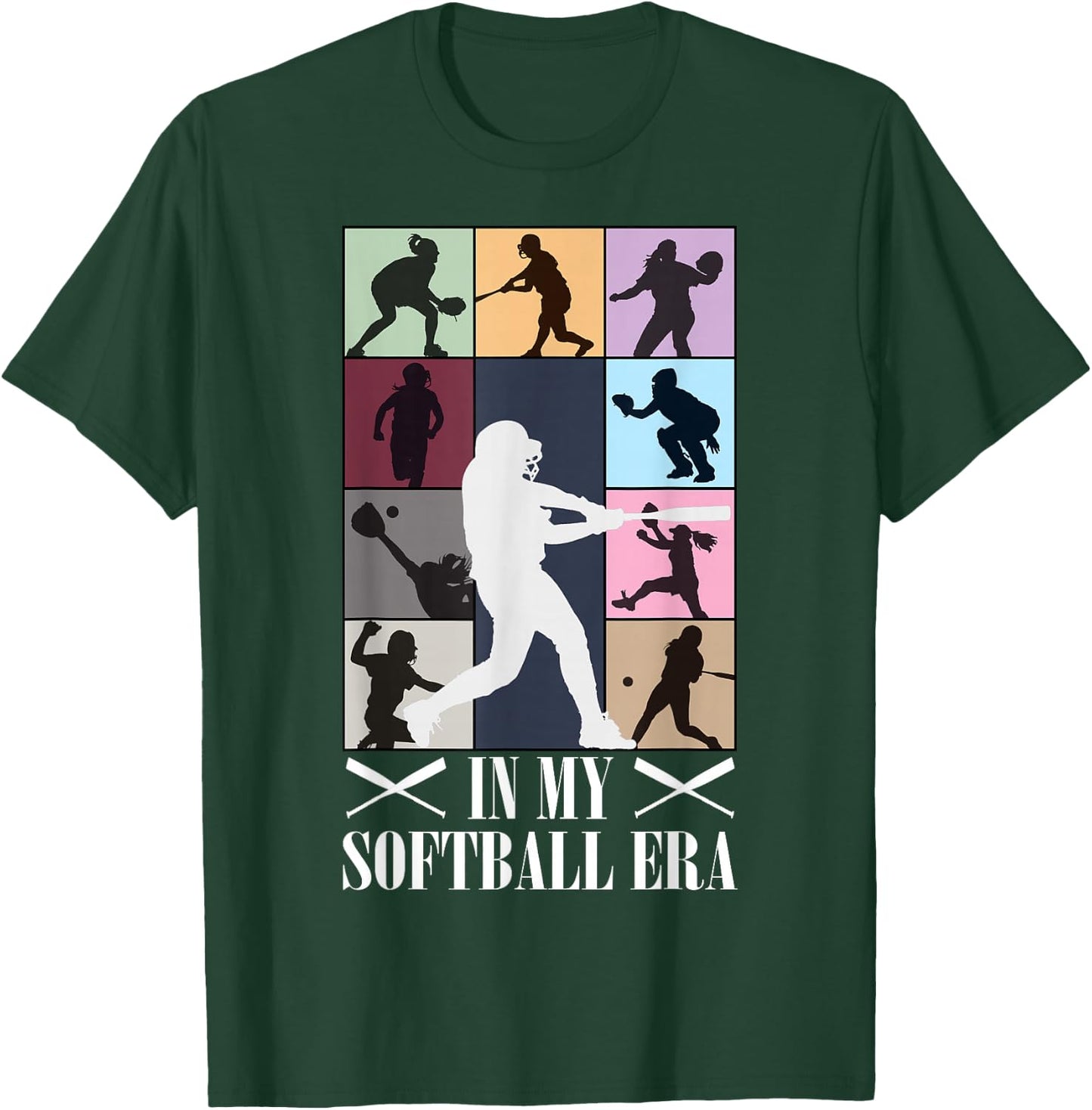 in My Softball Era Funny Softball Girl Player Lover T-Shirt - T-Shirt | Forest