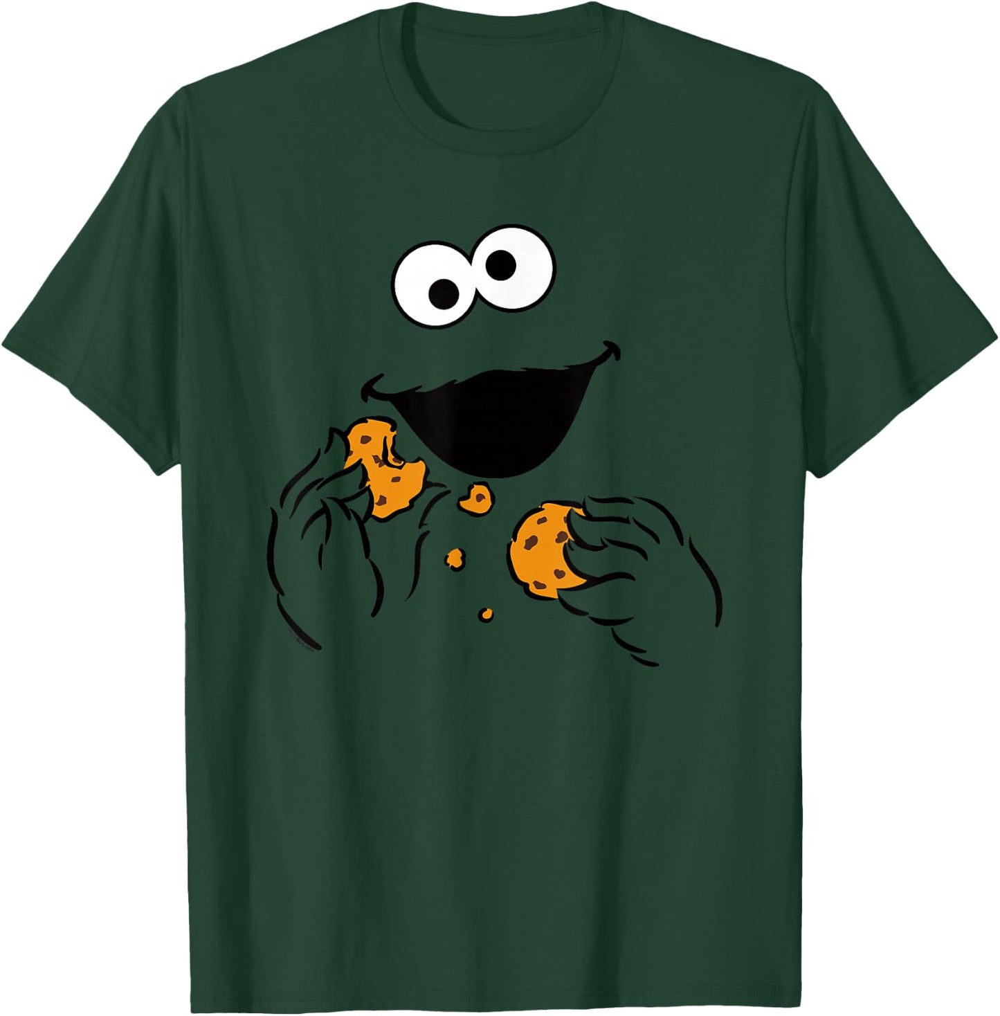 Sesame Street Cookie Monster Om Nom Face Halloween Costume T-Shirt - T-Shirt | Forest