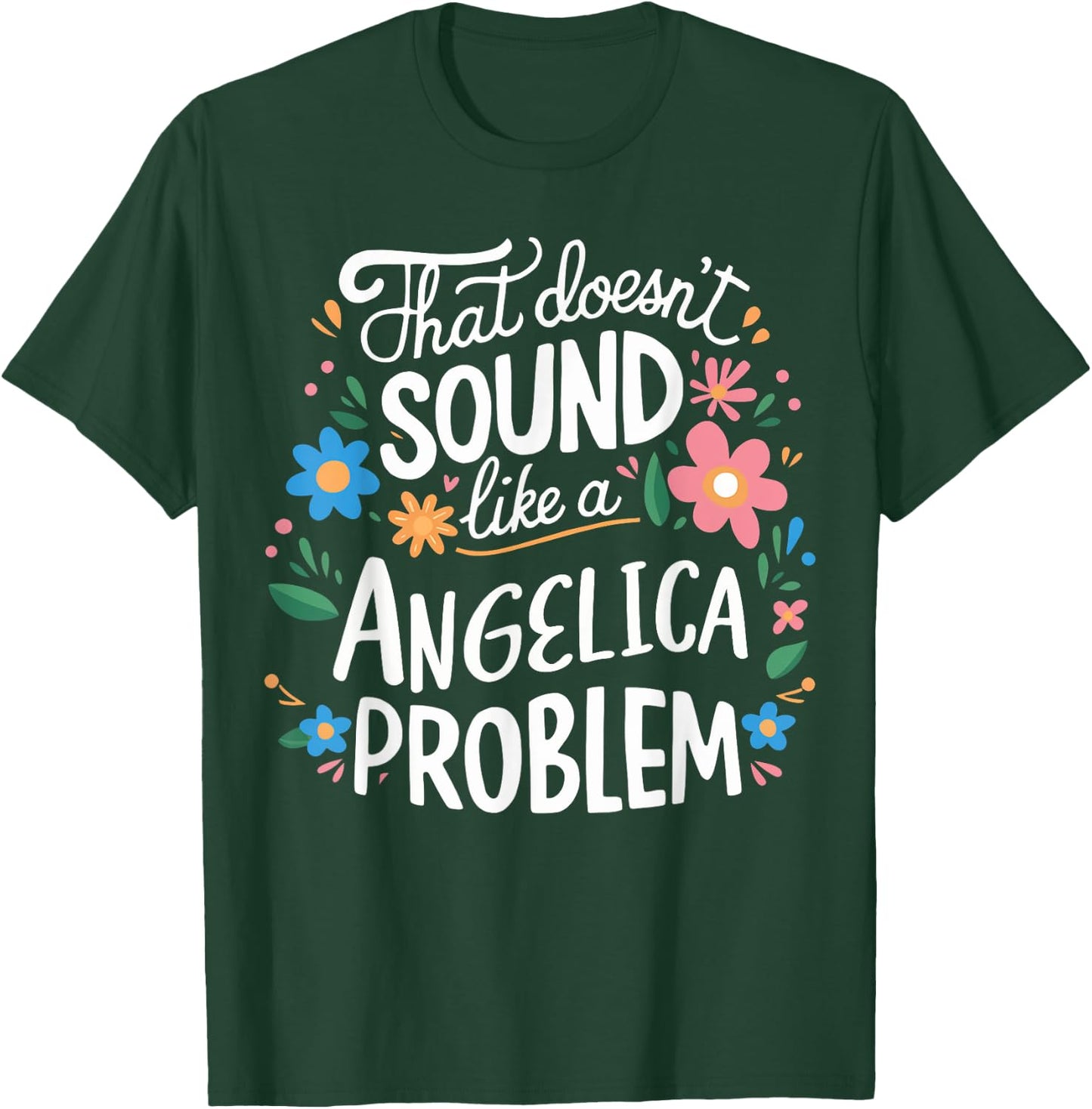 Angelica Personalized Cute Flower Girls Angelica Name T-Shirt - T-Shirt | Forest