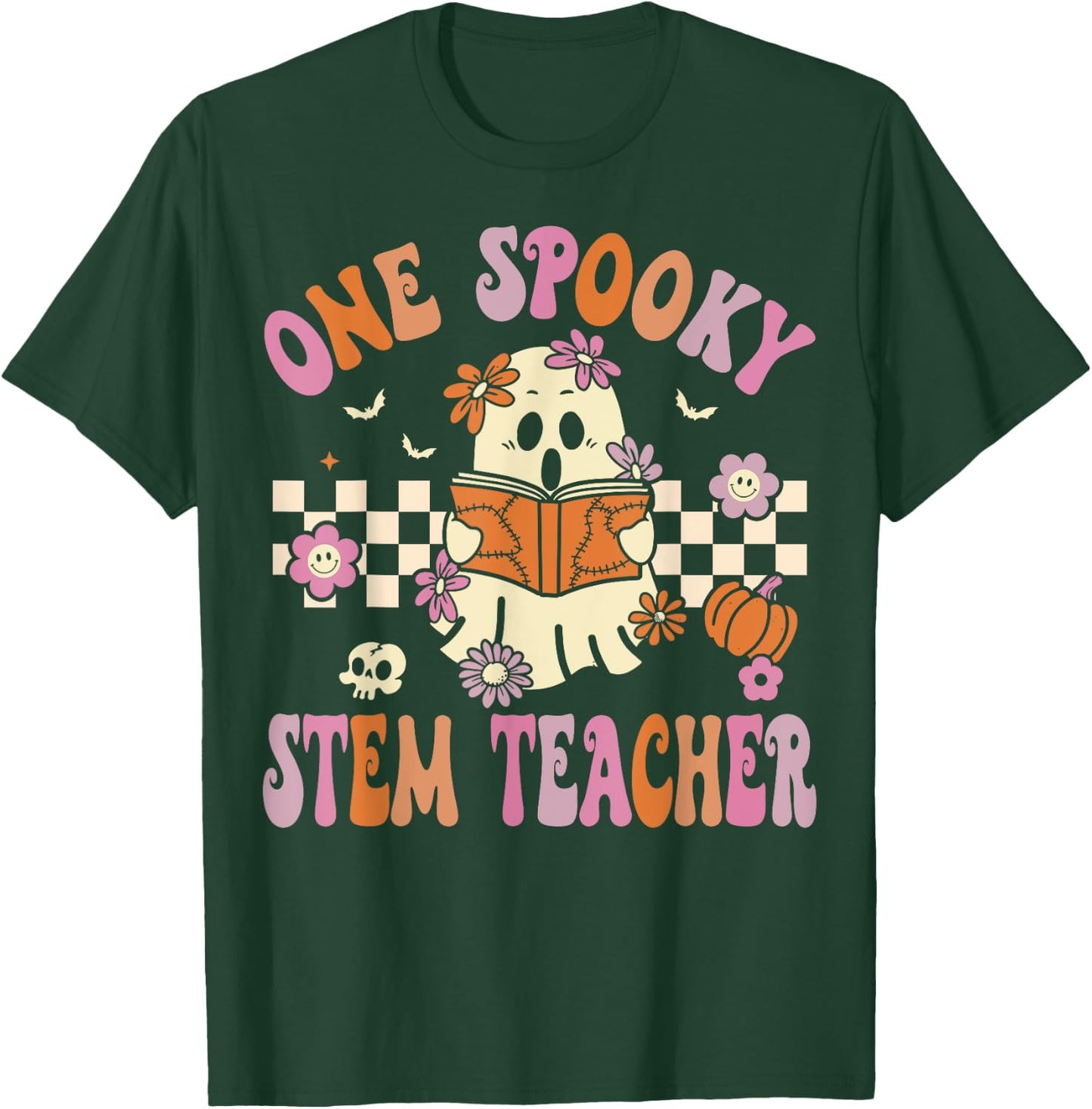 One Spooky Stem Teacher Halloween Costume Science Teacher Men Women T-Shirt - T-Shirt | Forest