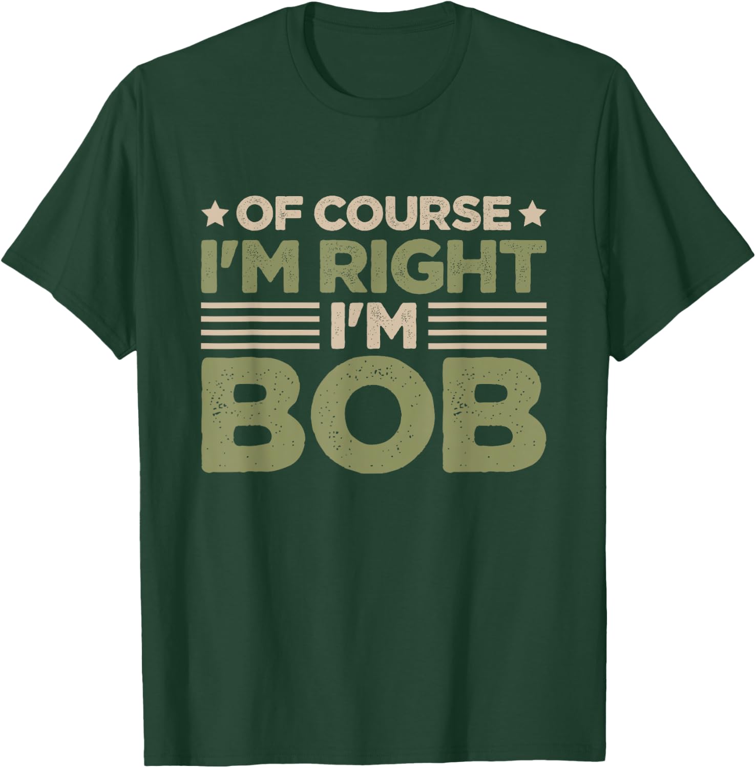Name Bob Of Course I'm Right I'm Bob T-Shirt - T-Shirt | Forest