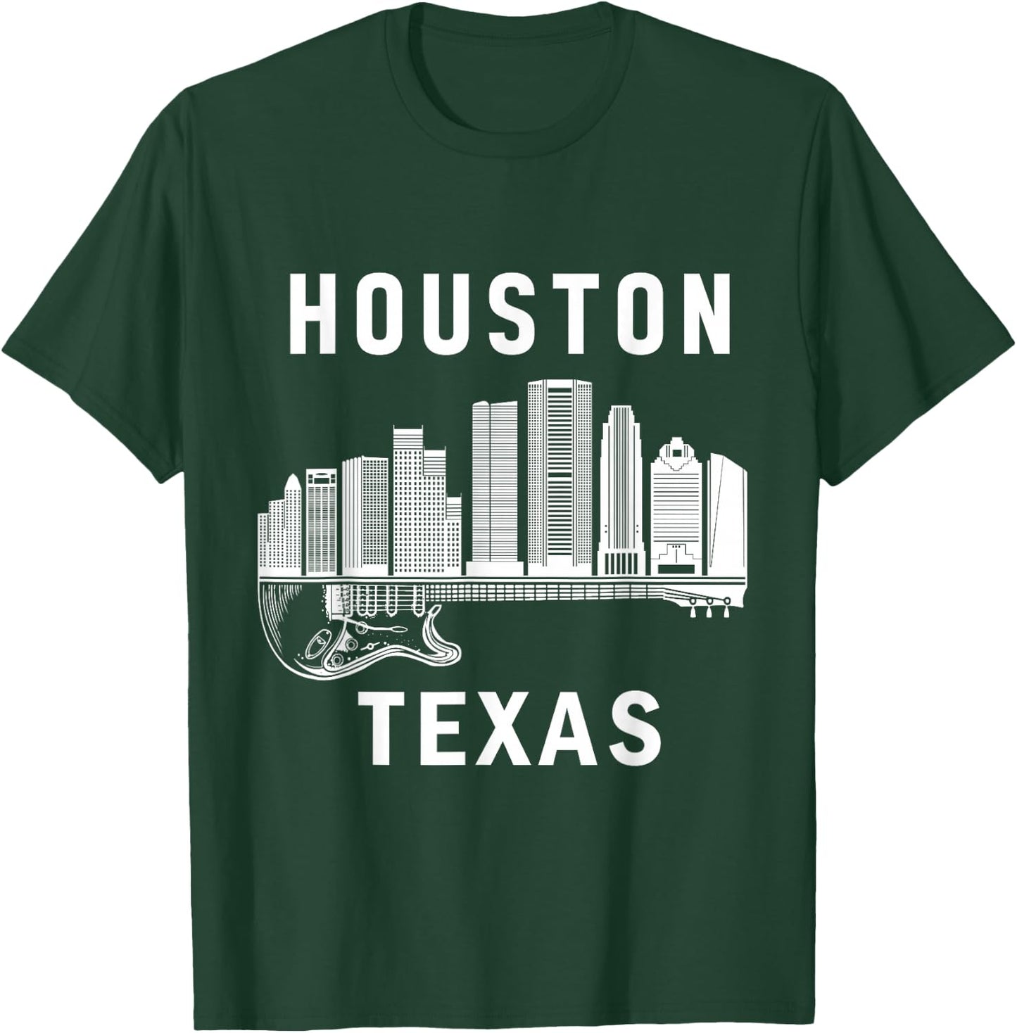 Houston City Skyline Music Texas Souvenir Houston T-Shirt - T-Shirt | Forest