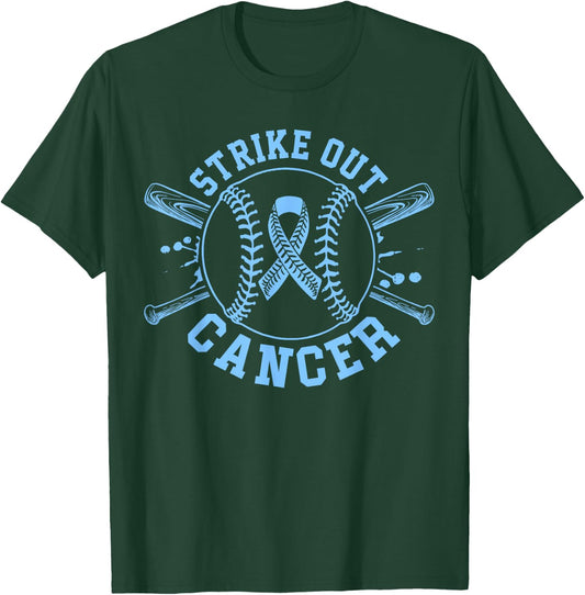 Strike Out Prostate Cancer Baseball Gameday Cancer Awareness T-Shirt - T-Shirt | Forest