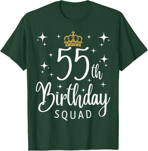 55th Birthday Squad 55 Years Old Birthday Party Matching T-Shirt - T-Shirt | Forest
