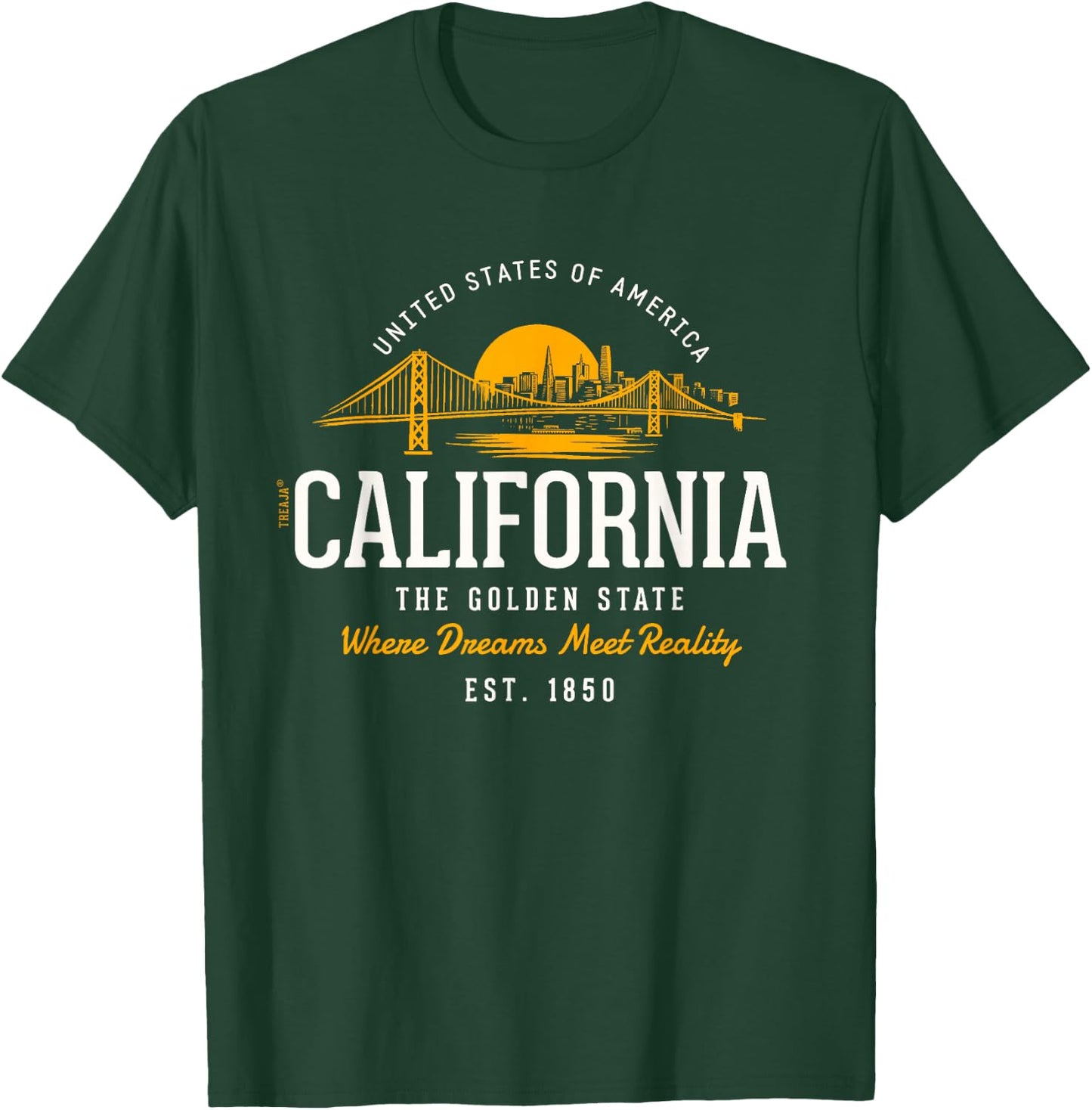 Retro Styled Vintage State of California T-Shirt - T-Shirt | Forest