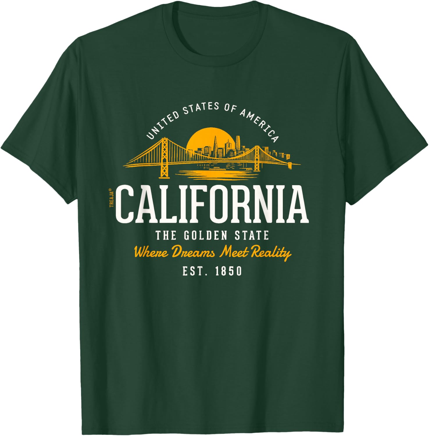 Retro Styled Vintage State of California T-Shirt - T-Shirt | Forest