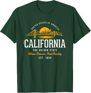 Retro Styled Vintage State of California T-Shirt - T-Shirt | Forest