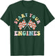 Start Your Engines Retro Groovy Checkered Flag Race Car Girl T-Shirt - T-Shirt | Forest