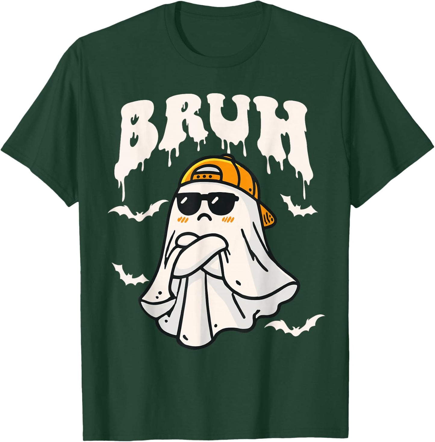 Halloween Bruh Cute Funny Ghost Boo Spirit Halloween Bruh T-Shirt - T-Shirt | Forest