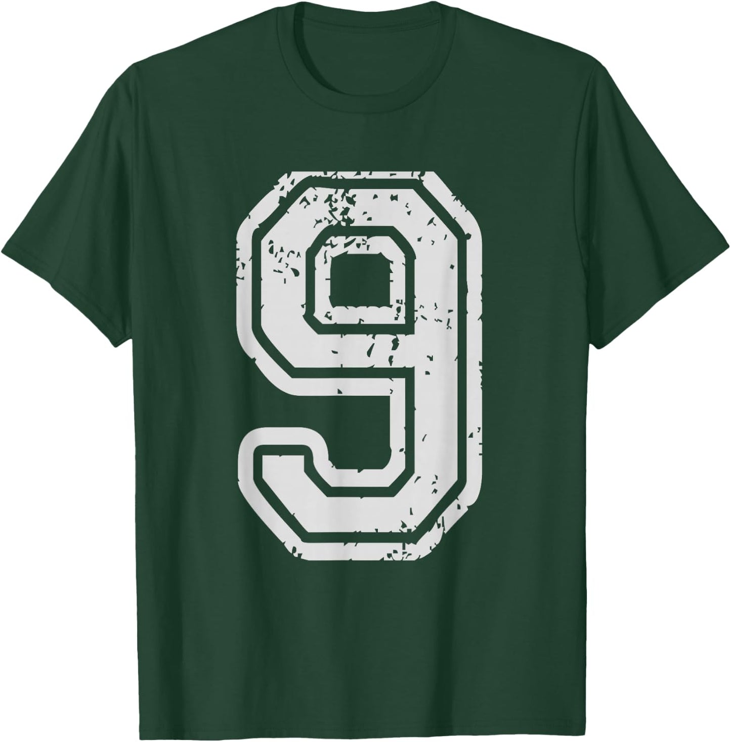 Team Jersey Uniforms Number 9 Nine School Sports Birthdays T-Shirt - T-Shirt | Forest