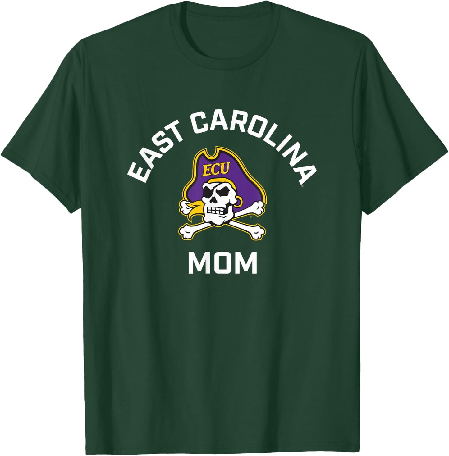 East Carolina University ECU Pirates Arched Mom T-Shirt - T-Shirt | Forest