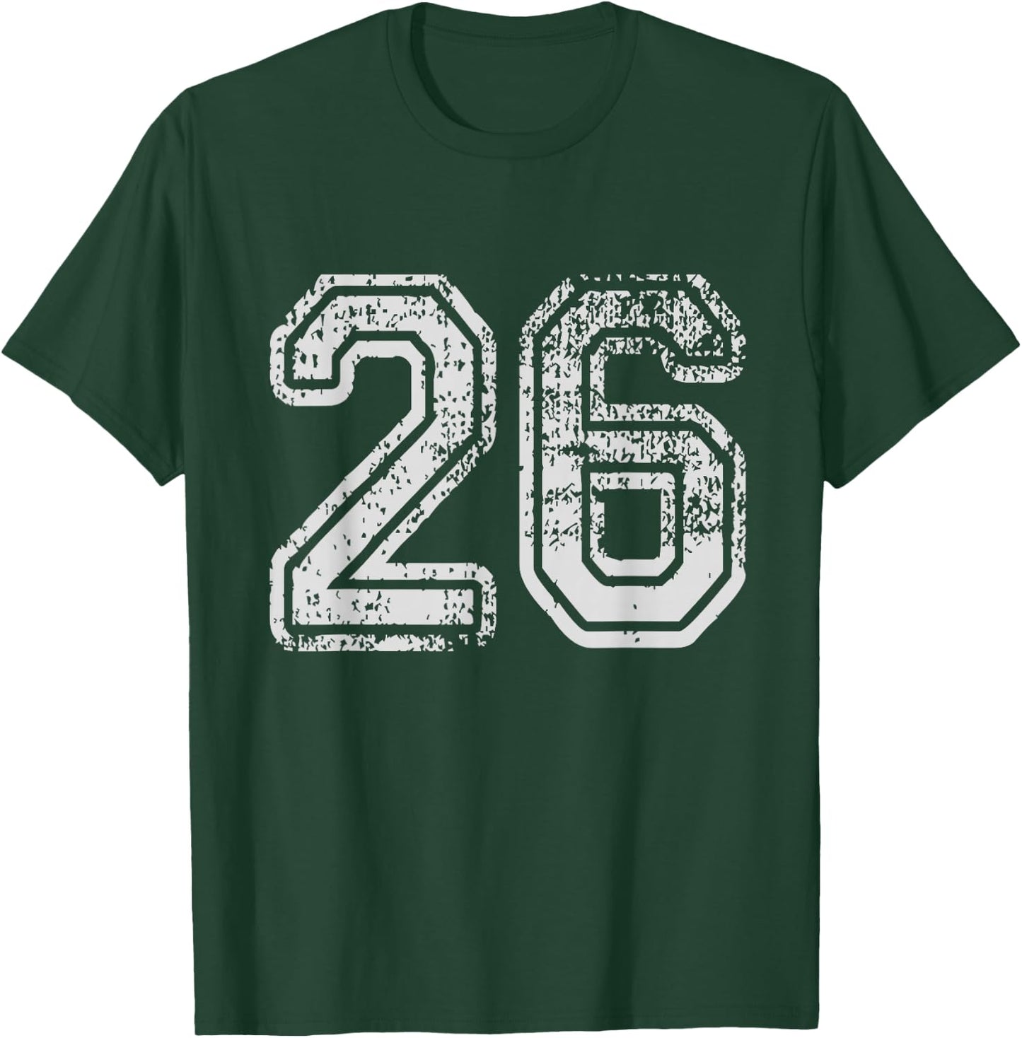 Team Jersey Uniforms Number 26 School Sports 26th Birthday T-Shirt - T-Shirt | Forest