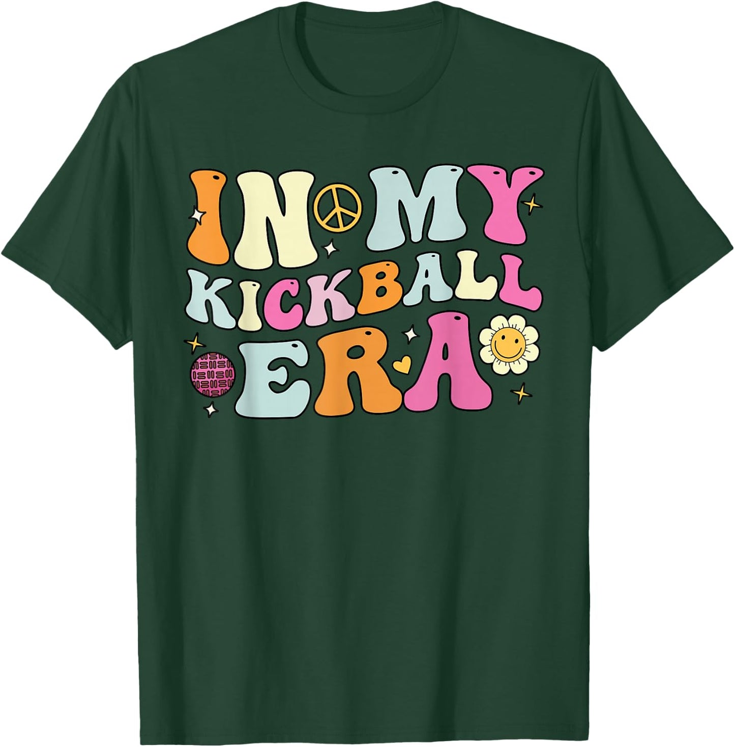 In My Kickball Era, Cute Groovy Kickball Players T-Shirt - T-Shirt | Forest