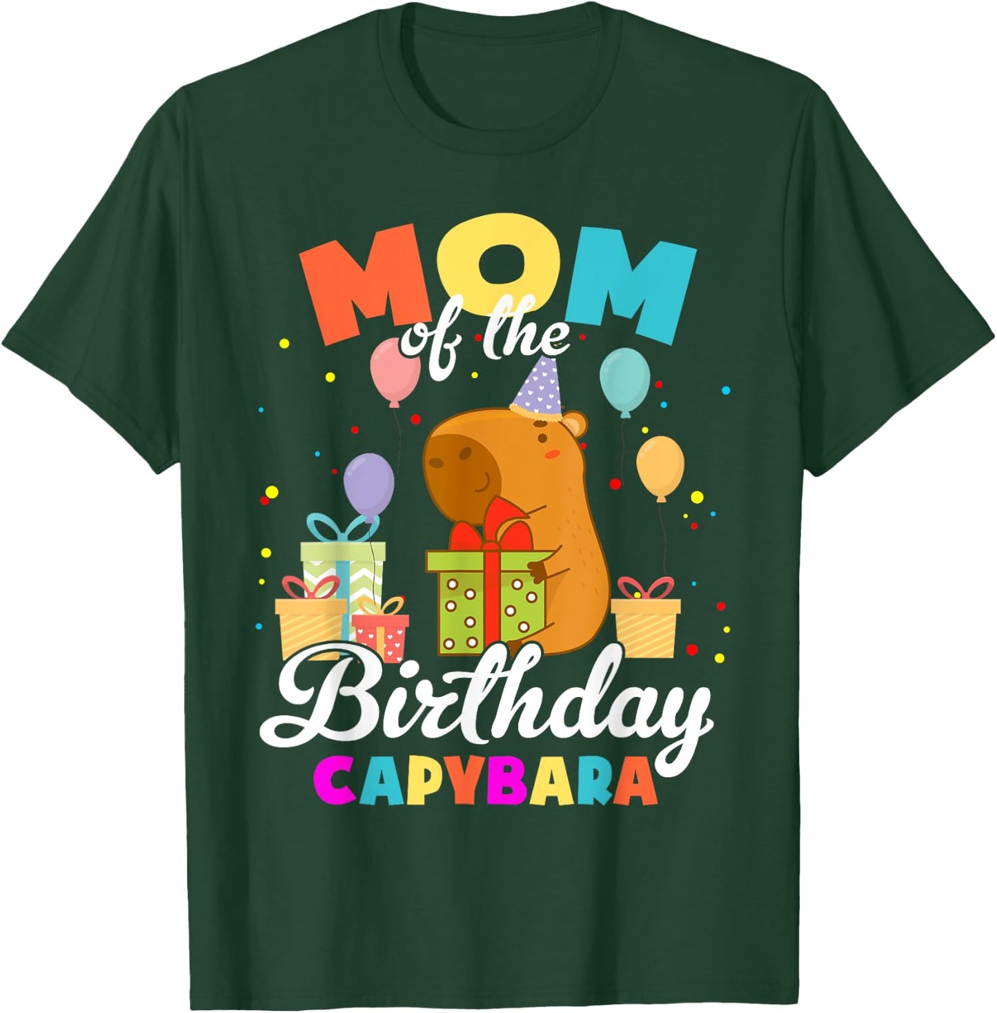 Mom Of The Birthday Capybara Family Party T-Shirt - T-Shirt | Forest