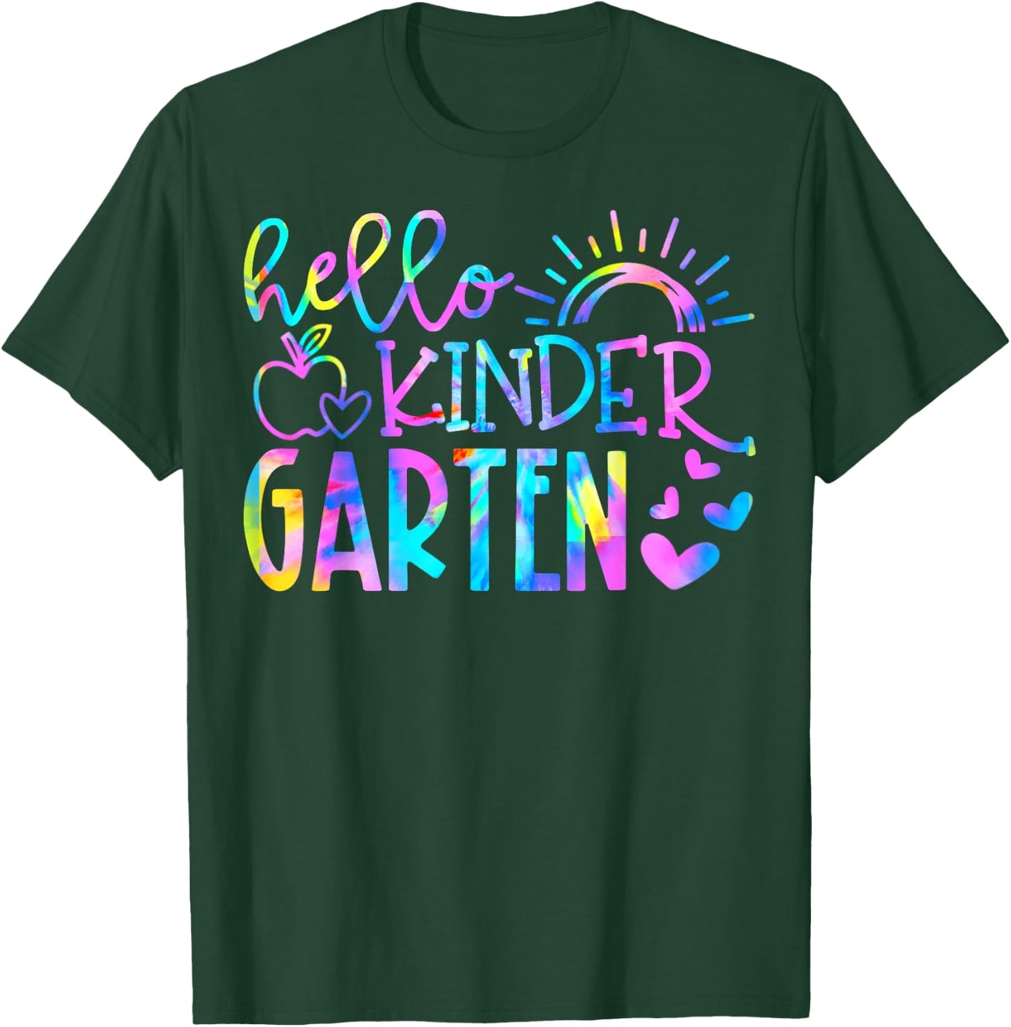 Hello Kindergarten Tie Dye Back To School Kinder Teacher Kid T-Shirt - T-Shirt | Forest