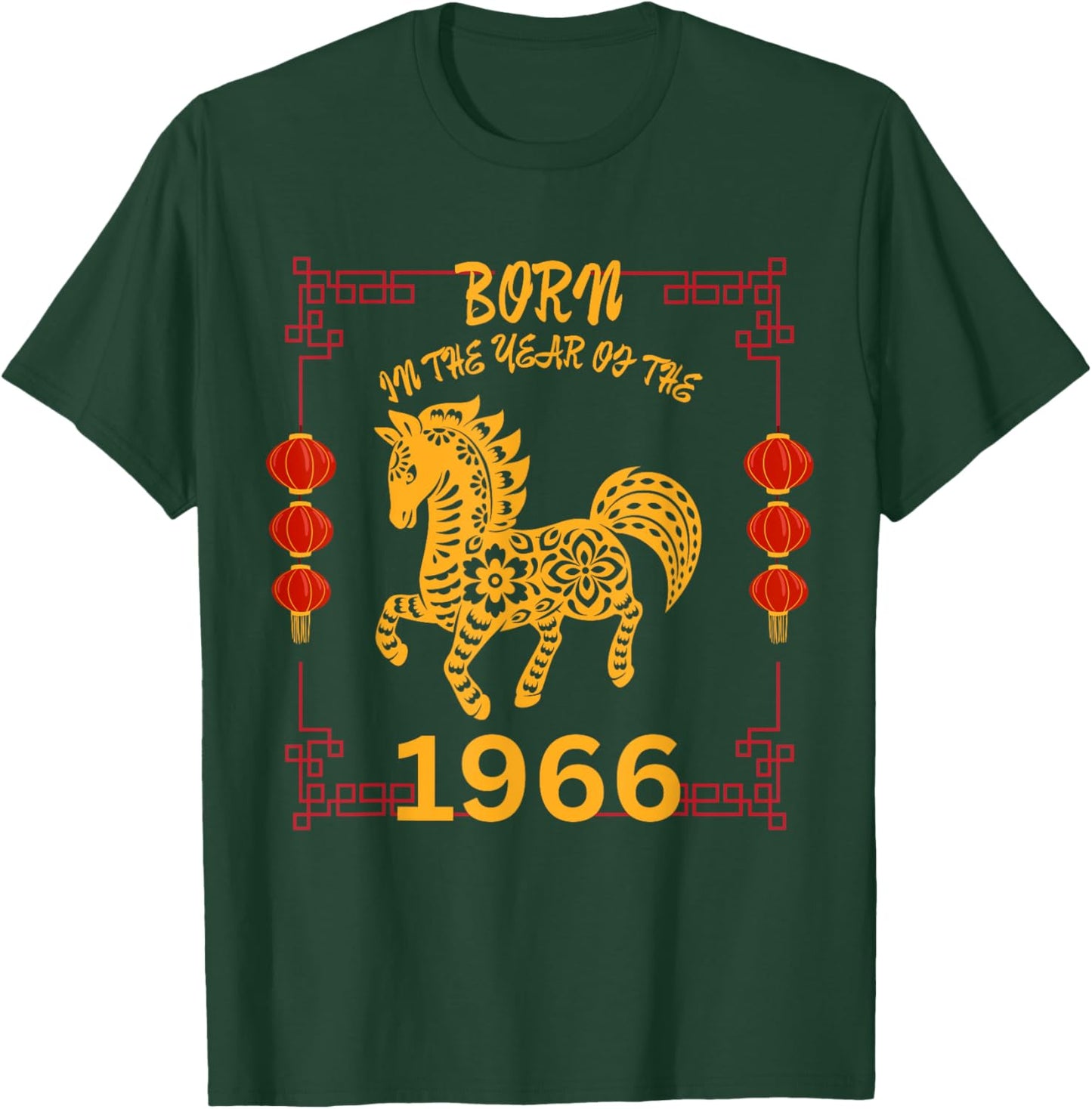 Born in the Year of the Horse 1966 Chinese New Year Zodiac T-Shirt - T-Shirt | Forest