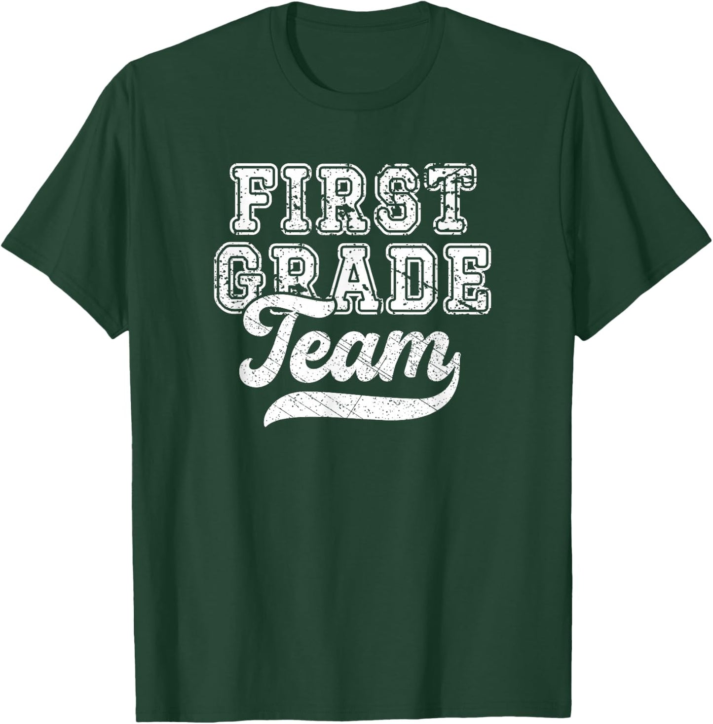 Kids Teacher First Grade Retro Back To School Team 1st Grade T-Shirt - T-Shirt | Forest