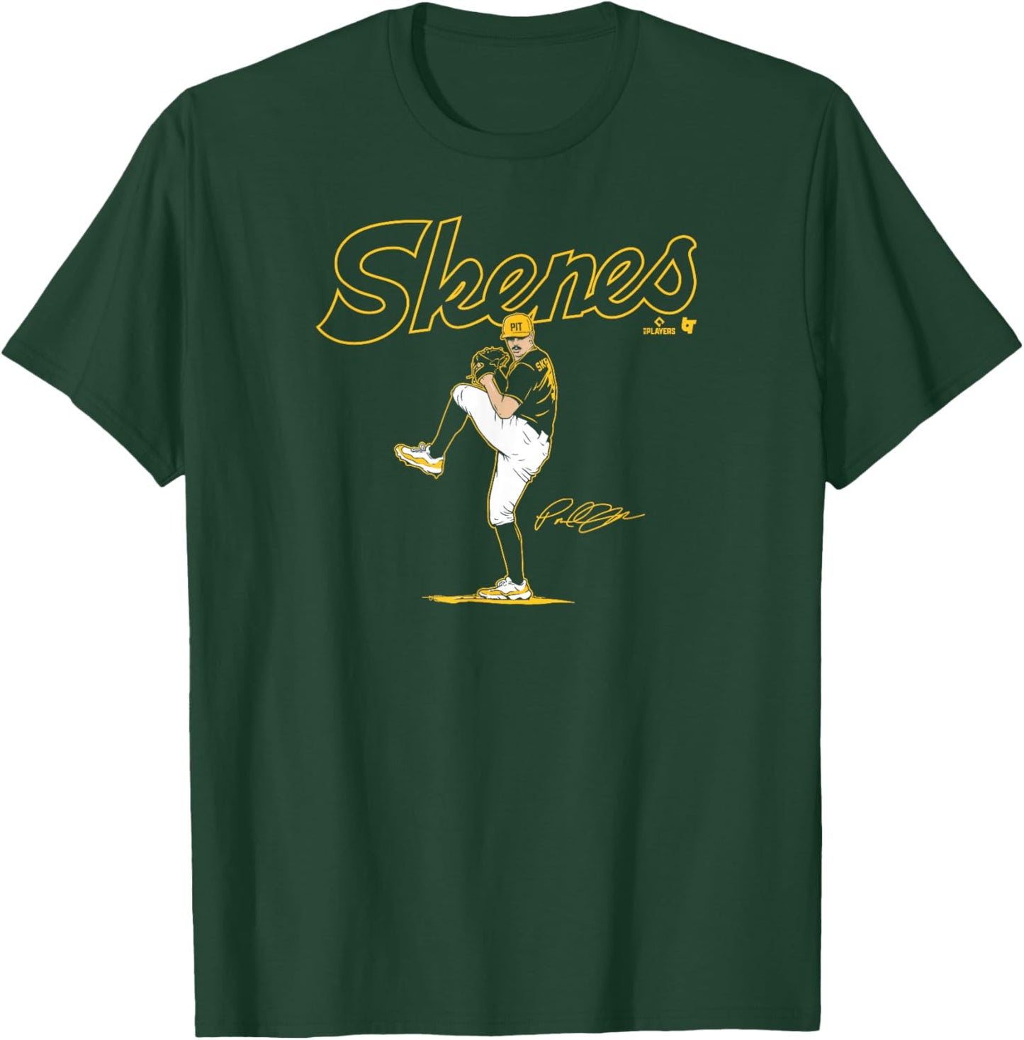 Paul Skenes - Ace Pose - Pittsburgh Baseball T-Shirt - T-Shirt | Forest