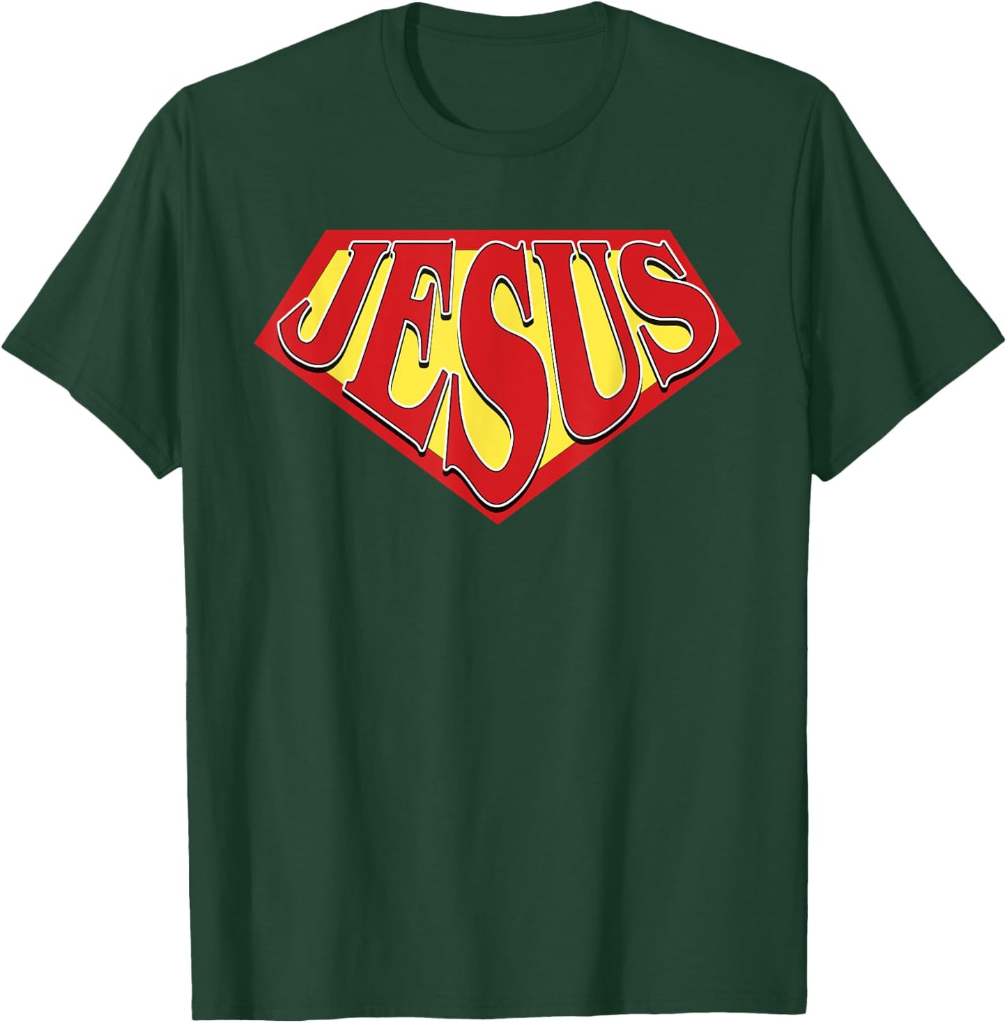 Christian Bodybuilding Powered by Jesus for Weightlifting T-Shirt - T-Shirt | Forest