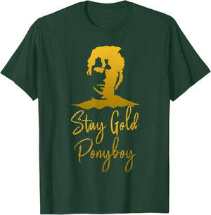Stay Gold Ponyboy Vintage Art inspirational Motivational T-Shirt - T-Shirt | Forest
