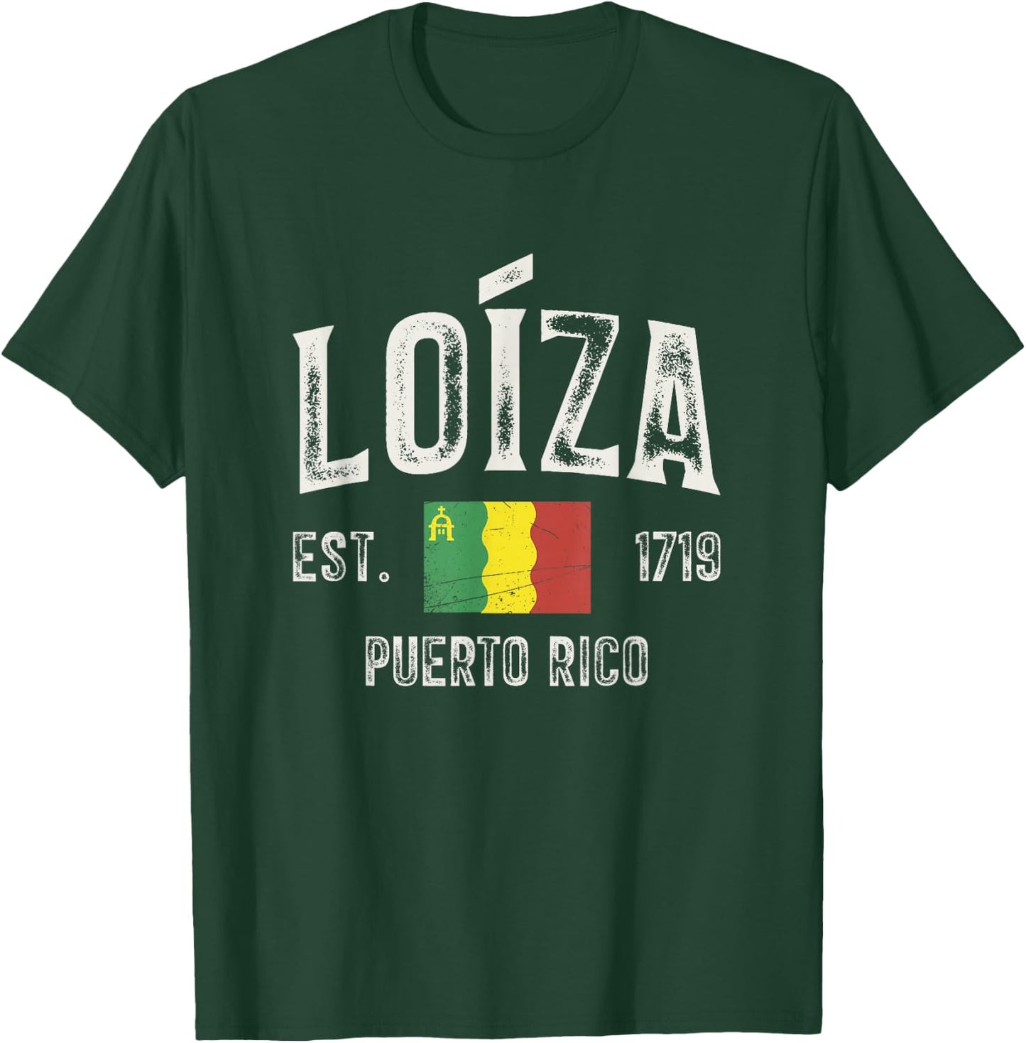 Loíza City in Puerto Rico Est 1719, Puerto Rico Flag T-Shirt - T-Shirt | Forest
