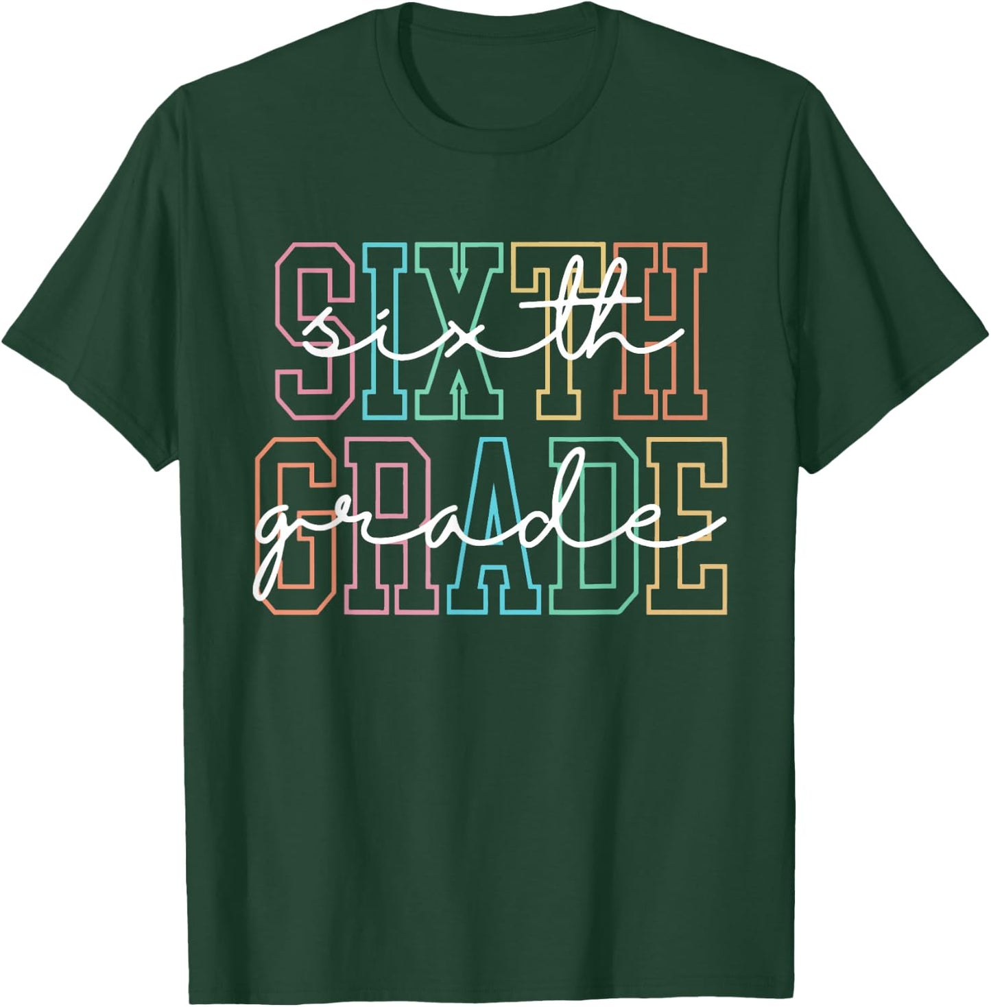 Sixth Grade Squad 6th Grade Team Retro First Day of School T-Shirt - T-Shirt | Forest