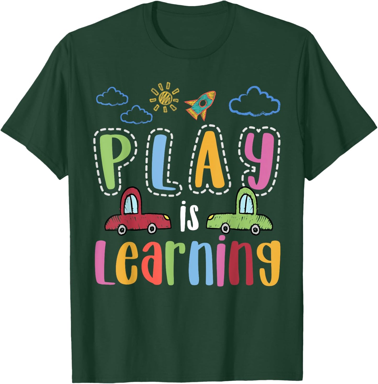 Play is learning preschool teacher men boys girls T-Shirt - T-Shirt | Forest