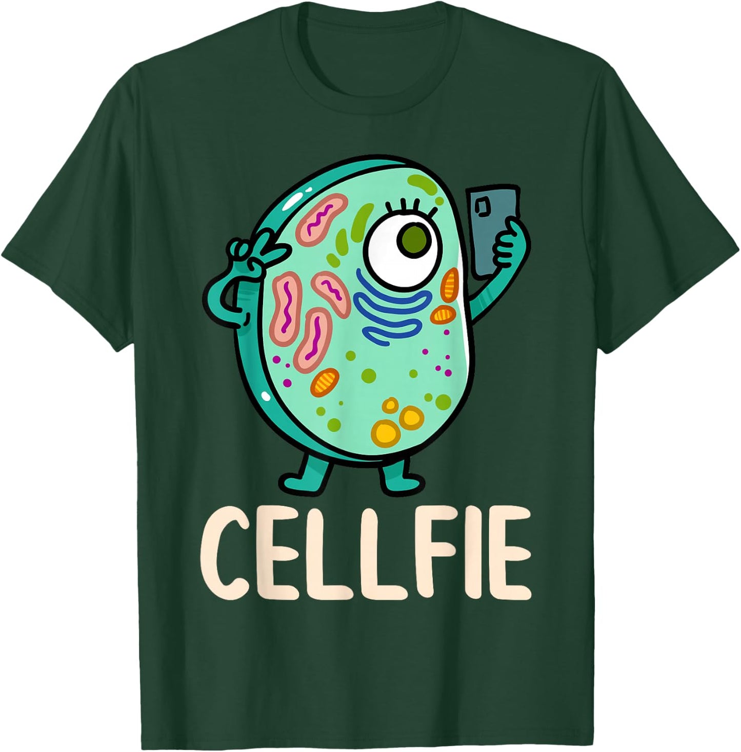 Cell Fie Funny Cellfie Selfie Biology Science Teacher T-Shirt - T-Shirt | Forest