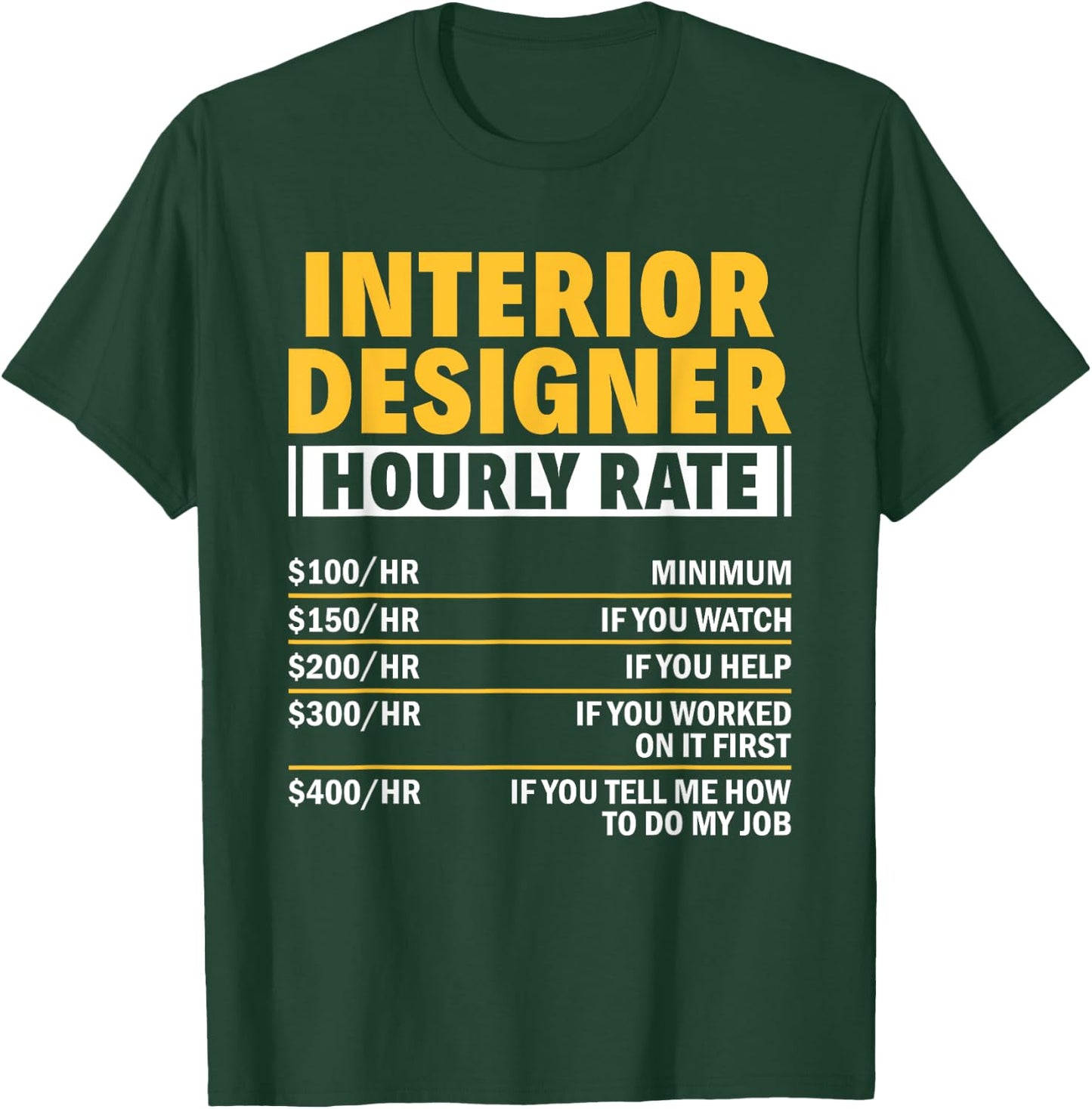 Interior Designer Hourly Rate Home Decorator Interior Design T-Shirt - T-Shirt | Forest