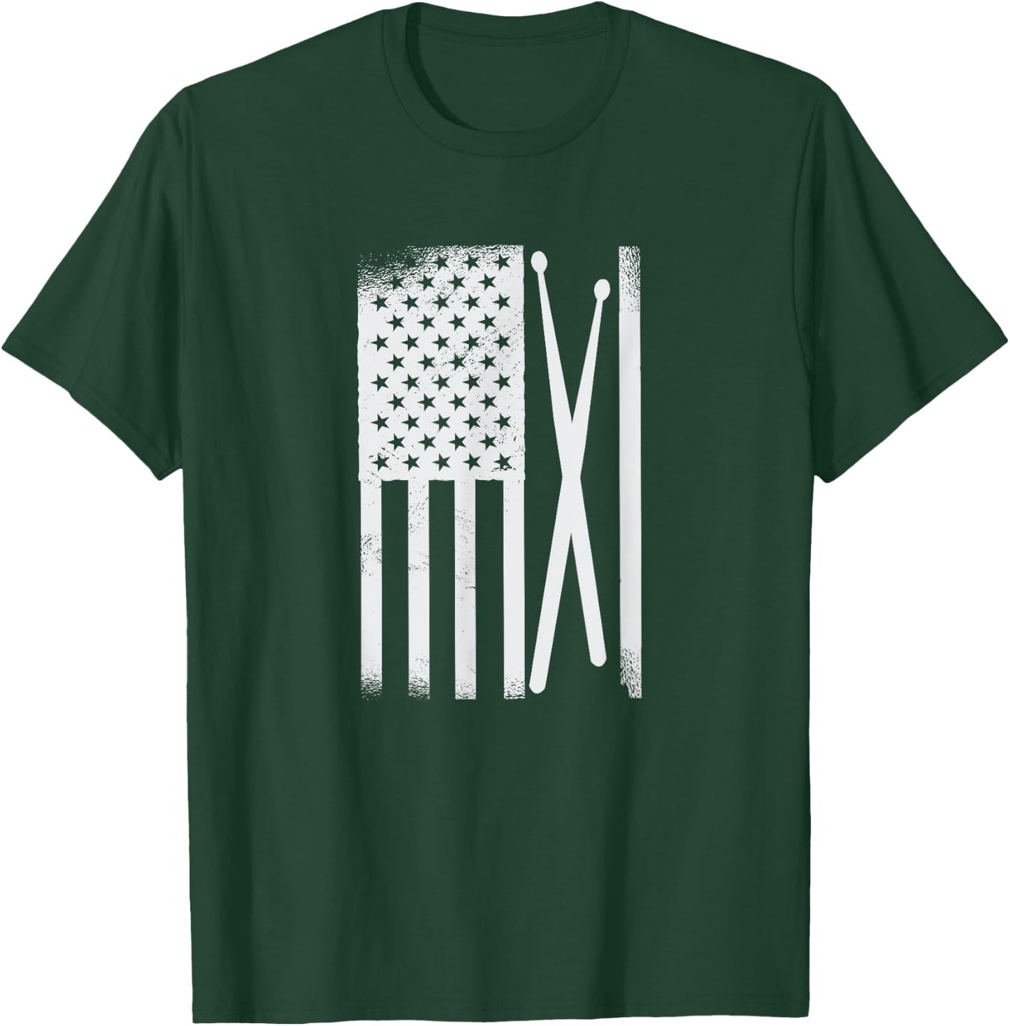 American Flag Drumsticks USA Drummers Vintage Drum Sticks Kids Men T-Shirt - T-Shirt | Forest