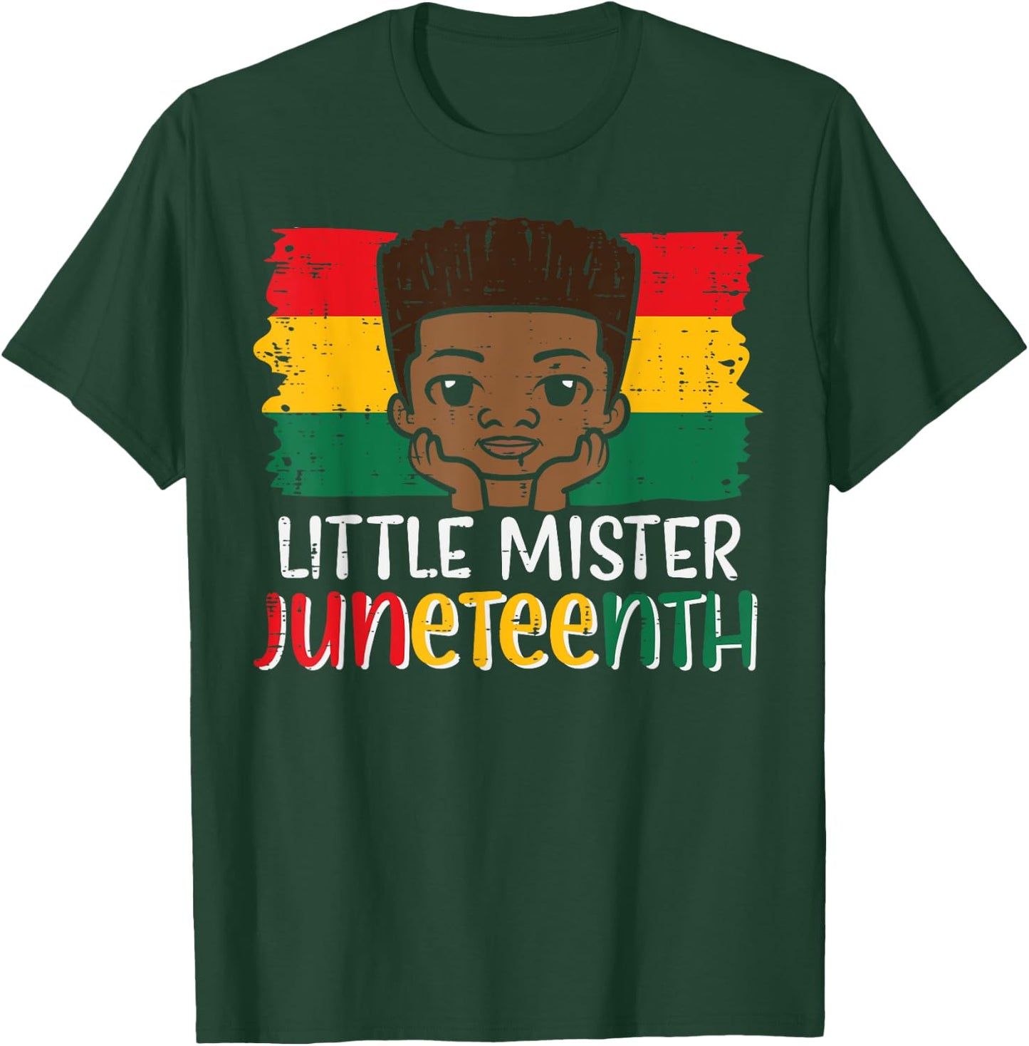 Little Mister Juneteenth African Boy Toddler Boys Kids Youth T-Shirt - T-Shirt | Forest