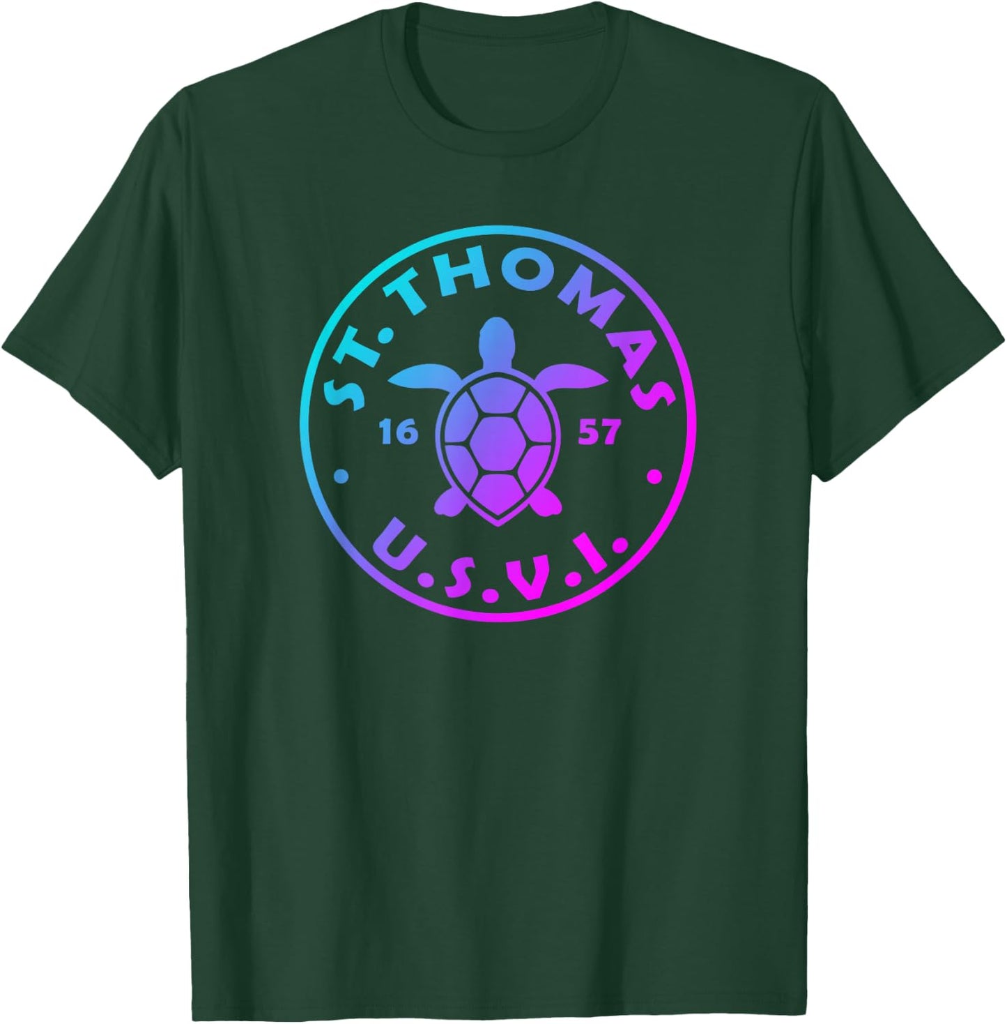 St Thomas USVI Sea Turtle Boys Girls Colorful Souvenir T-Shirt - T-Shirt | Forest